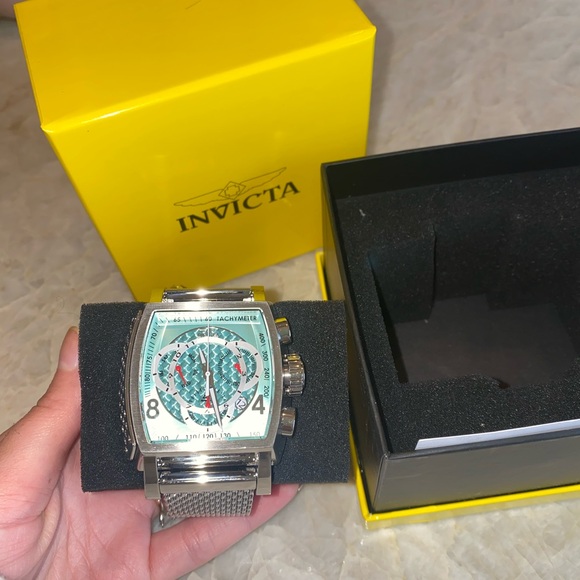Invicta Silver and Green Men's Watch - Picture 1 of 2